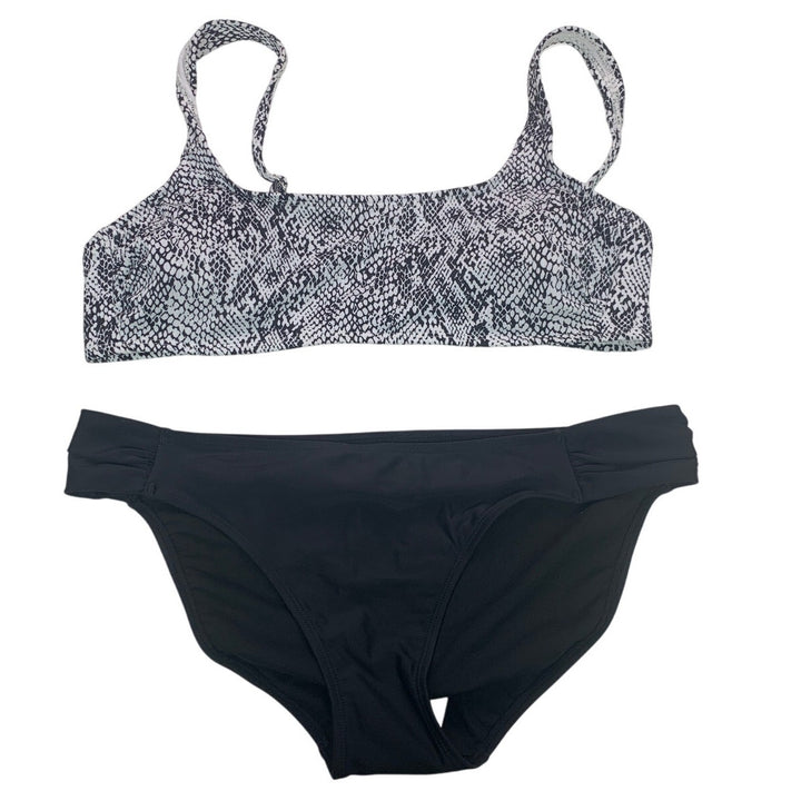 New Xhilaration Womens XL Snake Pattern Bikini Top &amp; Bottoms Swim Suit Set