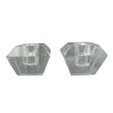 8 Vintage Clear Glass Votive Taper Tealight Star Bowl Square Candleholders