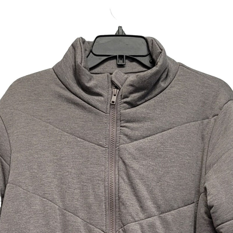Three Dots Womens Large Gray Polyester Blend Long Sleeve Full Zip Puffer Jacket