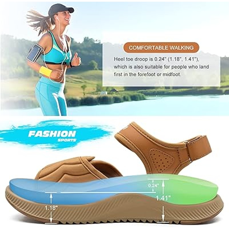 Oncai Womens Size 8 Gold Tan Hook Loop Arch Support Open Toe Walking Sandals