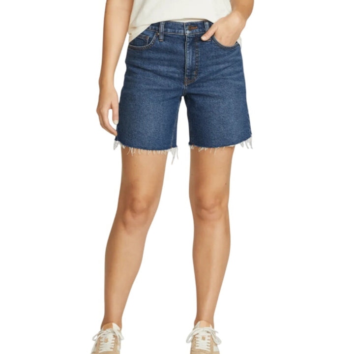New Eddie Bauer Womens Size 14 Authentic Voyager High Rise Cutoff Denim Shorts