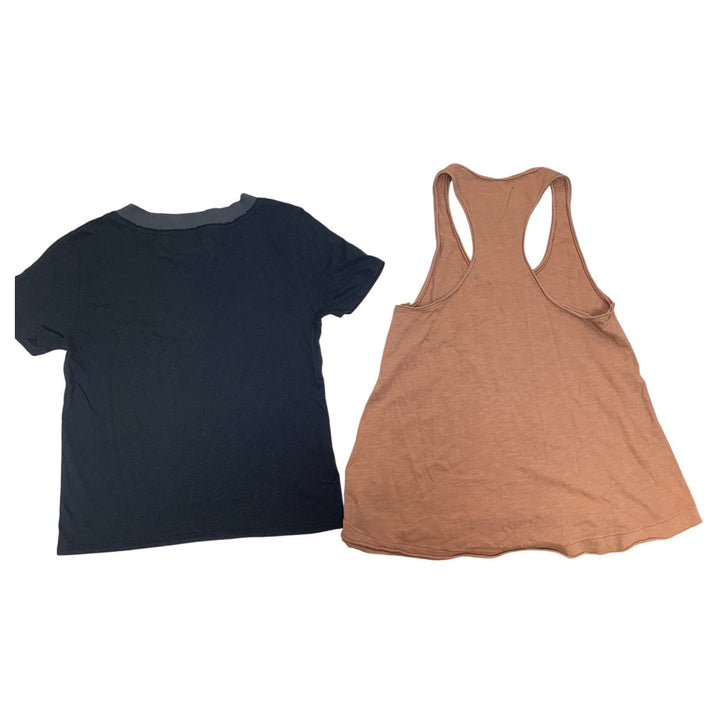 2 New Aerie Womens Small Short Sleeve Crew Neck Racer Back Heathered Tops
