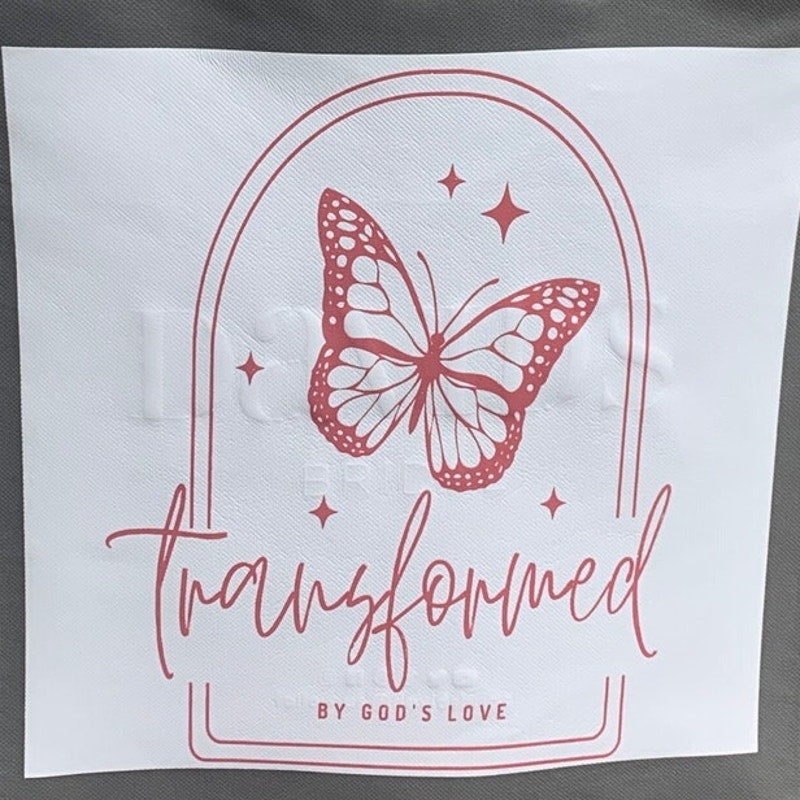 New Upcycled Hand Printed Transformed by God&