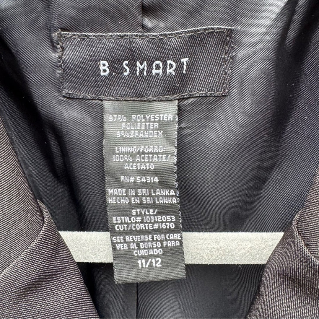 NWT New B. Smart Juniors Size 11/12 Black Button Up Long Sleeve Career Blazer