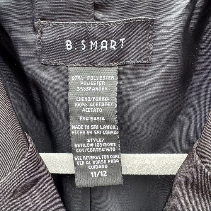 NWT New B. Smart Juniors Size 11/12 Black Button Up Long Sleeve Career Blazer