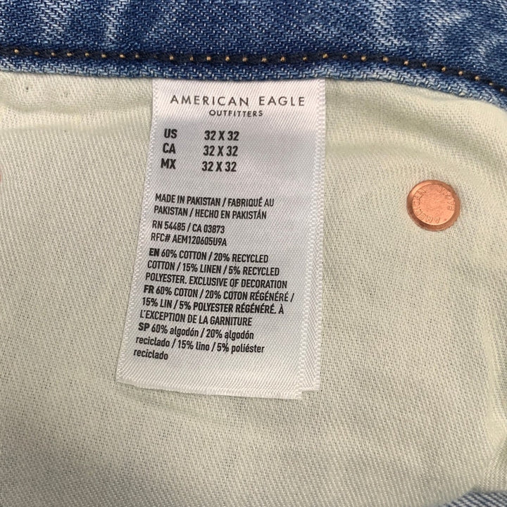 New American Eagle Womens 32X32 Cotton Blend Atheltic Fit Denim Blue Jeans