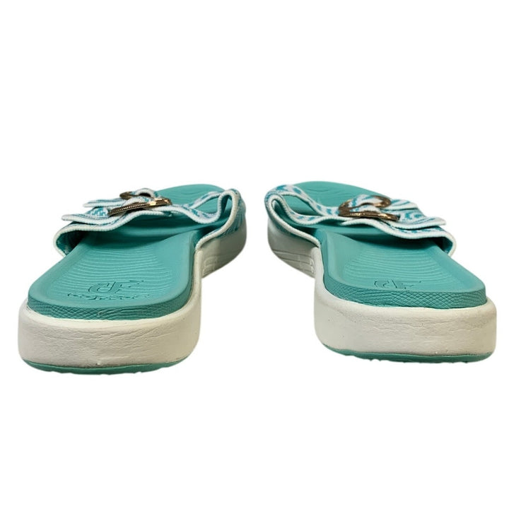 Coface Womens Size 8.5 Blue Sandal Open Round Toe Adjustable Strap Slip On Shoes