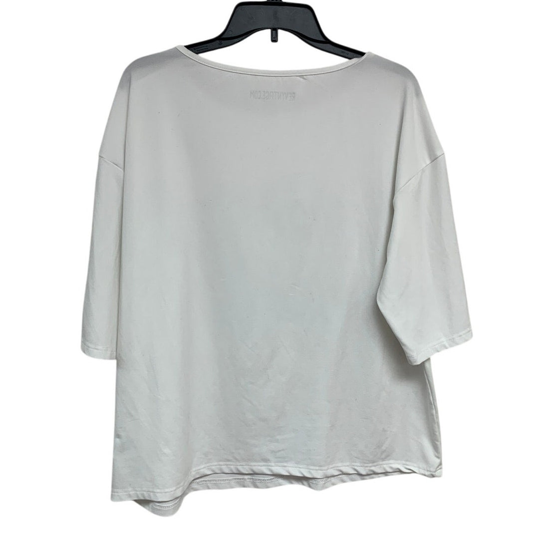 Upcycled Hand Printed Womens Large Whirled Peas Veggie Half Sleeve Tee Shirt