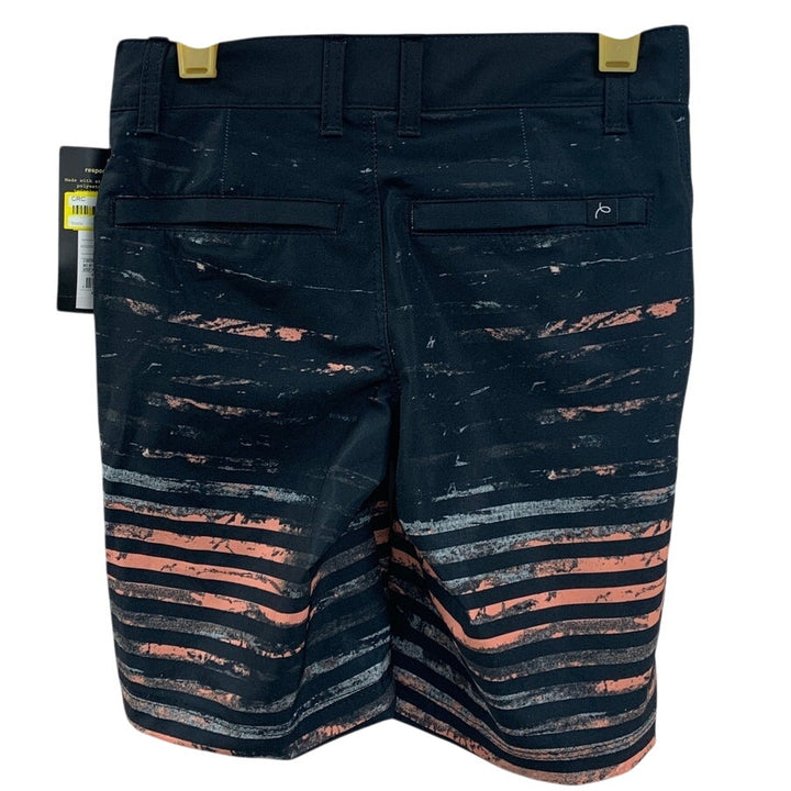 NWT New Art Class Boys Size 5 Black Orange Striped Lined UPF 50+ Swimming Trunks