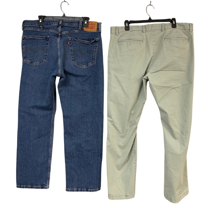 Lot of 2 Waterless Old Navy Mens 380X030 Green Ultimate Slim Pants Blue Jeans