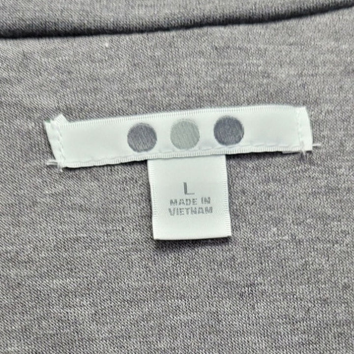 Three Dots Womens Large Gray Polyester Blend Long Sleeve Full Zip Puffer Jacket