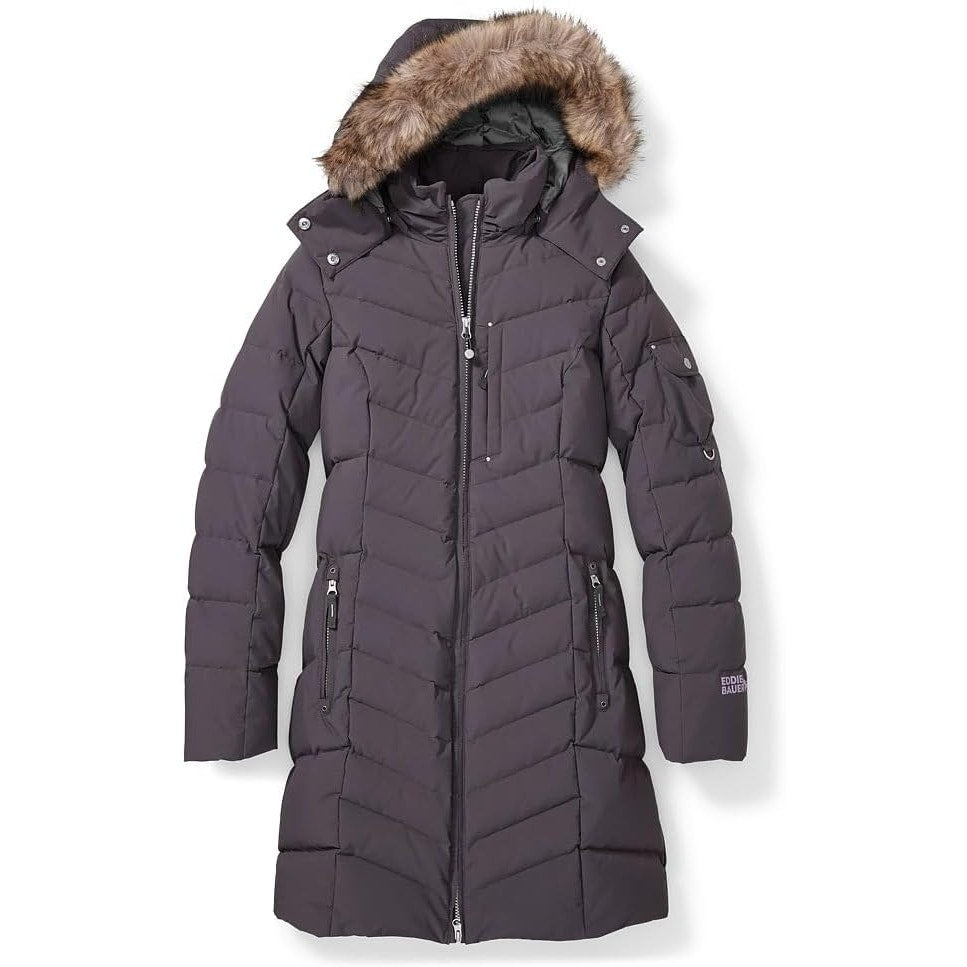 New Eddie Bauer Womens XL Purple 650 Down Sun Valley Puffer Parka Long Coat