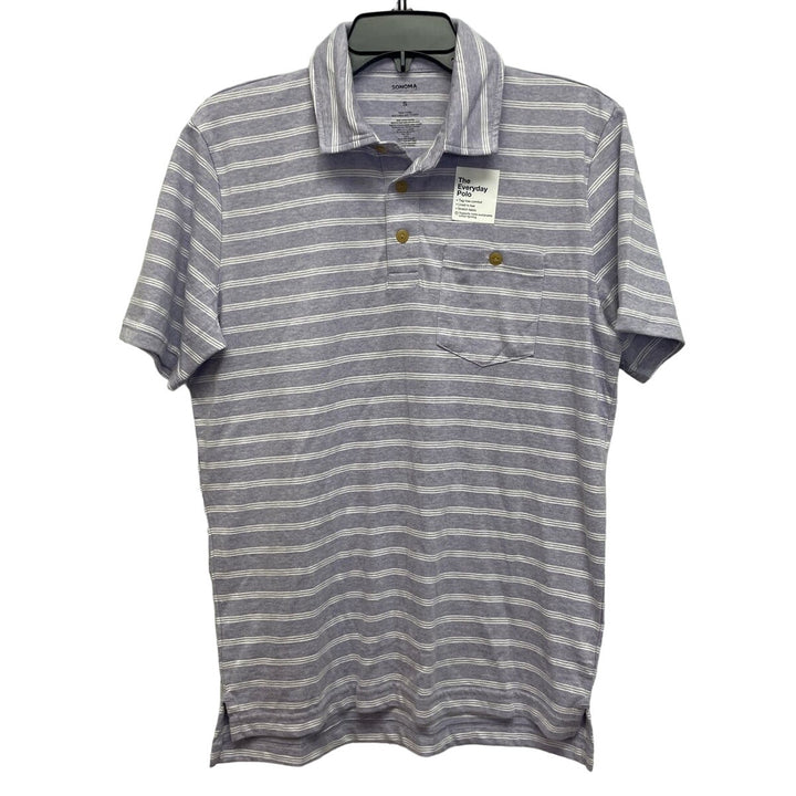 New Sonoma for Life Mens Small Tag Free Lived In Feel Striped Everyday Polo