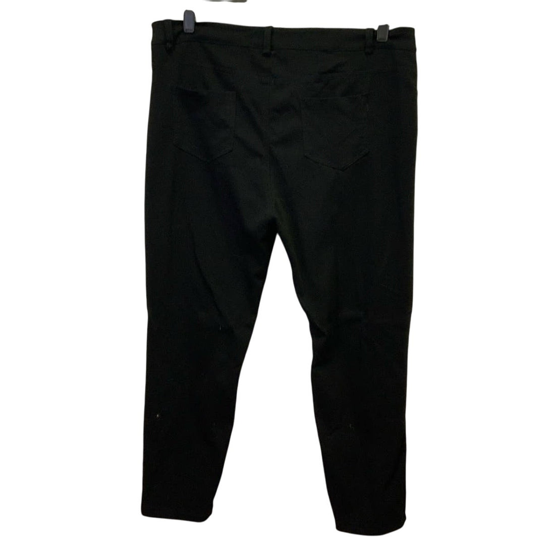 Shein Curve 2XL Cropped Polyester Blend Basic Black Casual Pants w Pockets
