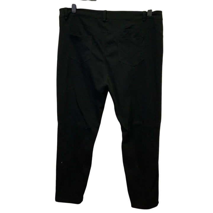 Shein Curve 2XL Cropped Polyester Blend Basic Black Casual Pants w Pockets