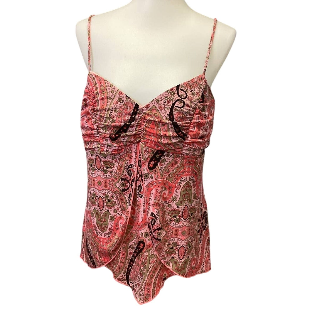 Lot of 2 Fashion Bug XL Sleeveless Flowy Polyester Strappy Cami Tops Blouses