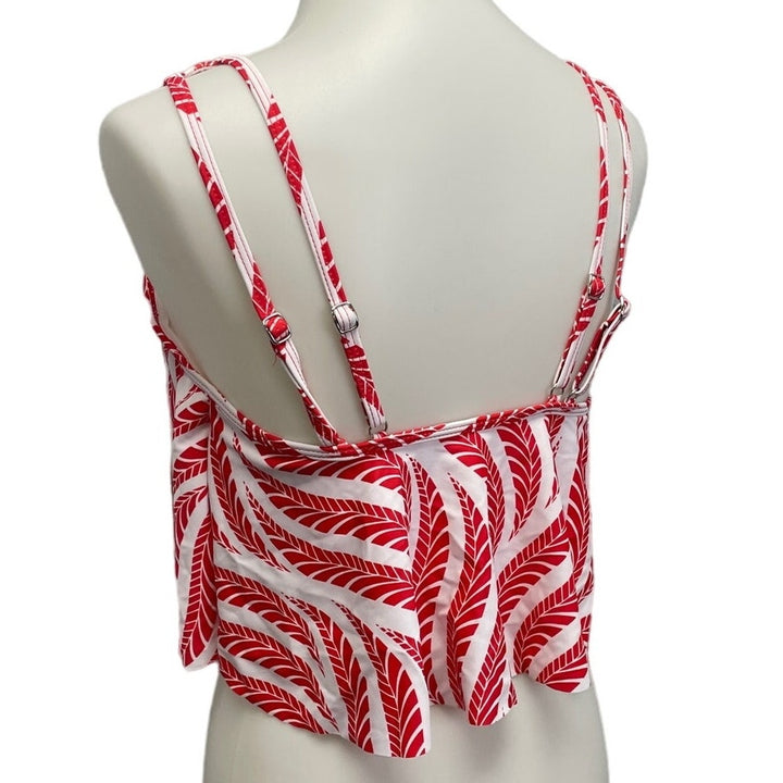 New Womens Medium 2pc High Waist Red Ferns Strappy Swimsuit Swim Suit Bikini