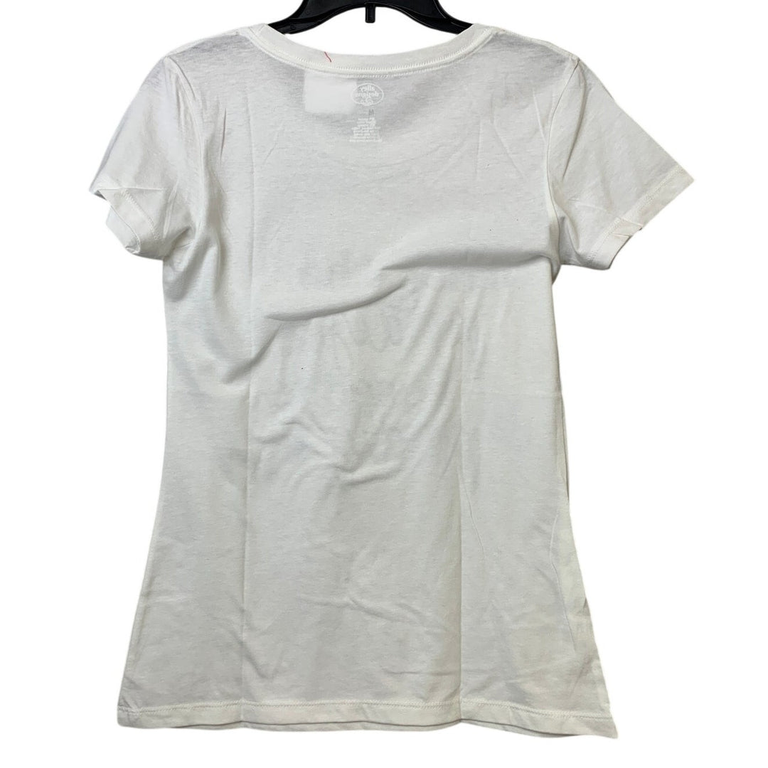 New Hand Printed Womens Medium White PolyCotton Living the Prayer Tee Shirt