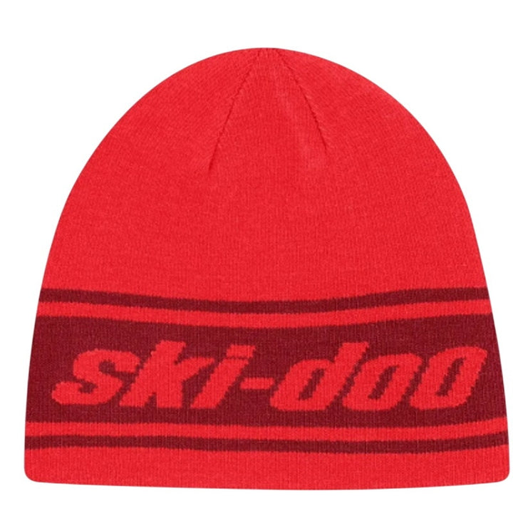 New Ski-Doo Adult One Size Red Orange Reversible Warm Snowmobile Beanie Hat