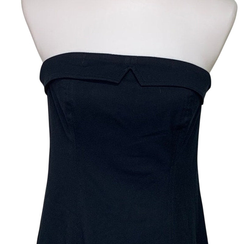 New American Eagle Womens Medium Black LBD Foldover Tube Smocked Mini Dress