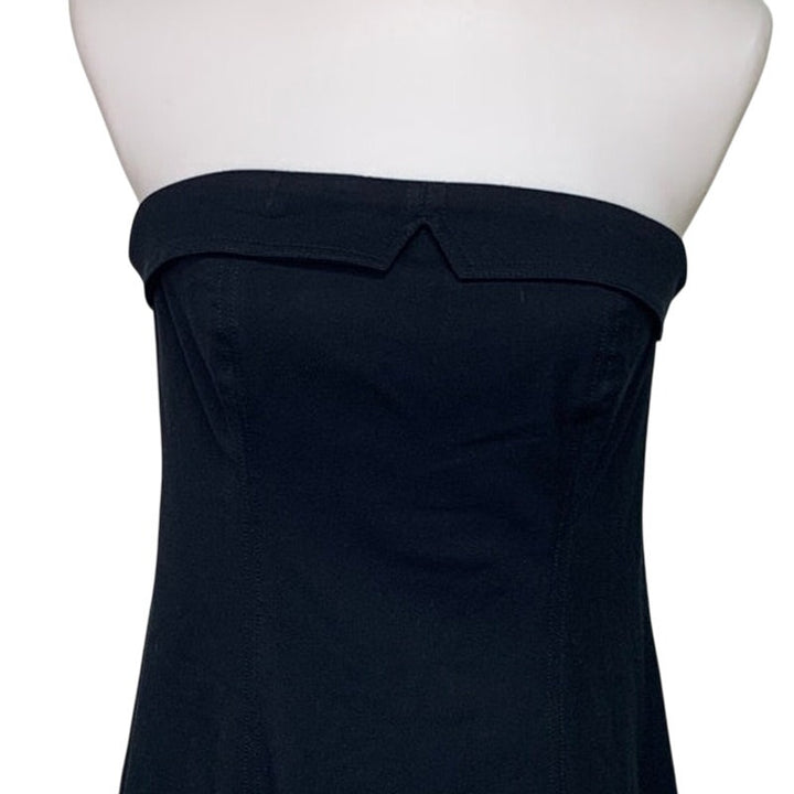 New American Eagle Womens Medium Black LBD Foldover Tube Smocked Mini Dress