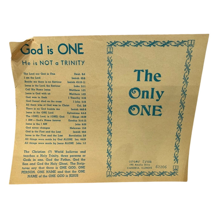 Lot of 3 Vintage The Only One Jesus Christ Pamphlets from Cahokia Illinois