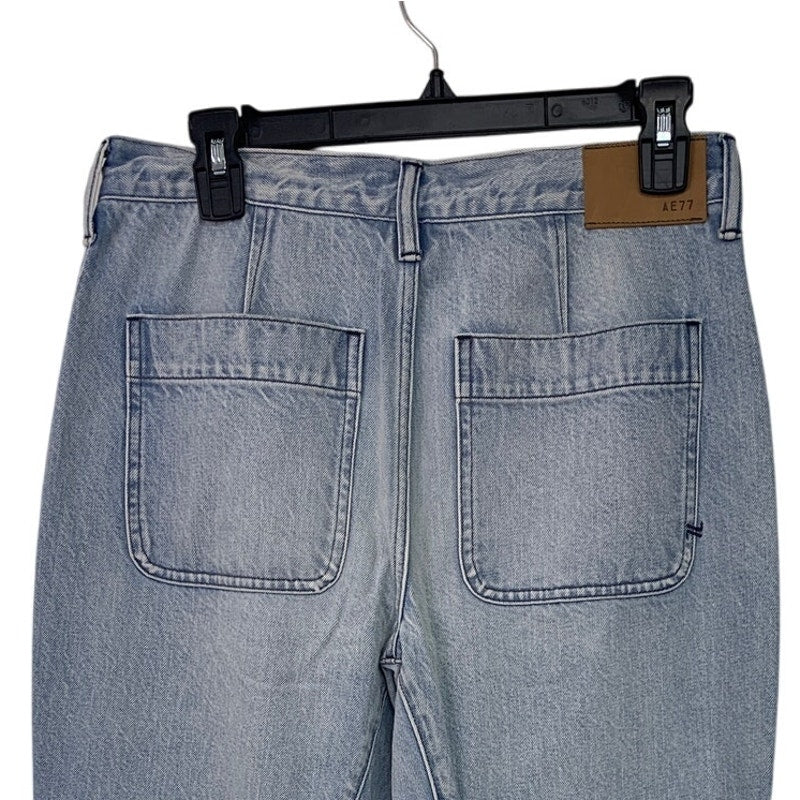 New American Eagle AE77 Womens 27 100% Cotton Faded Denim Blue Mom Jeans