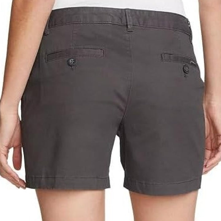 New Eddie Bauer Womens Carbon Gray Willit Stretch Legend Wash Midrise Shorts