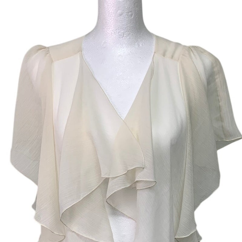 NWT New Candies Womens Medium Sheer Flowy Lace Up Back Open Front Cardigan