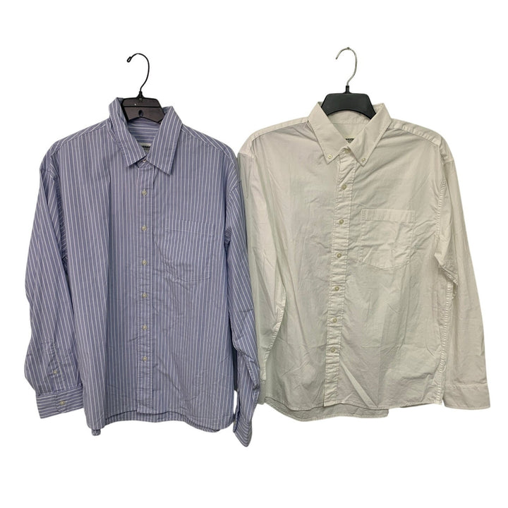 2 New American Eagle Mens Medium Long Sleeve Collared Button Up Shirts