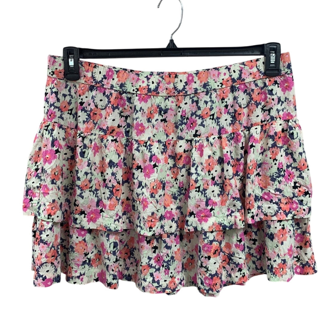 New Universal Thread Womens XXL 100% Rayon Short Floral Double Ruffle Skirt
