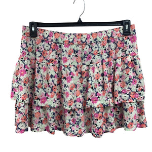 New Universal Thread Womens XXL 100% Rayon Short Floral Double Ruffle Skirt