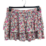 New Universal Thread Womens XXL 100% Rayon Short Floral Double Ruffle Skirt