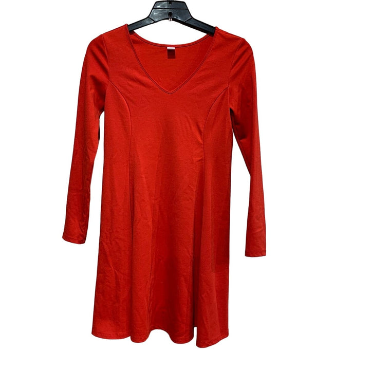 Old Navy XS Long Sleeve Polyester Blend VNeck Fit &amp; Flare Knee Length Dress