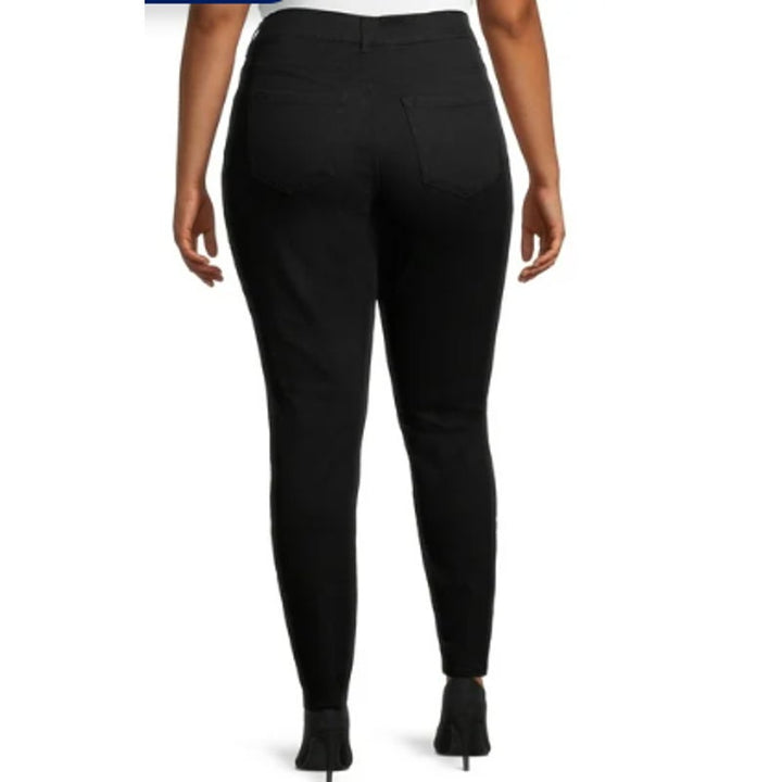 NWT New Terra &amp; Sky Womens Plus Size 24W Black Denim Tummy Control Skinny Jeans