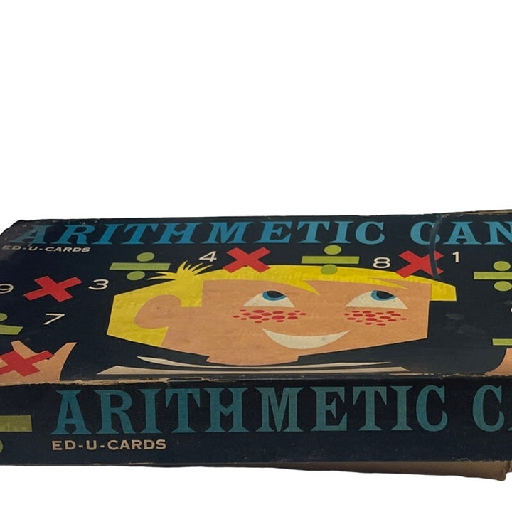 Vintage 1959 Edu Cards Arithmetic Can Be Fun 3-8th Grade Multiplication Game