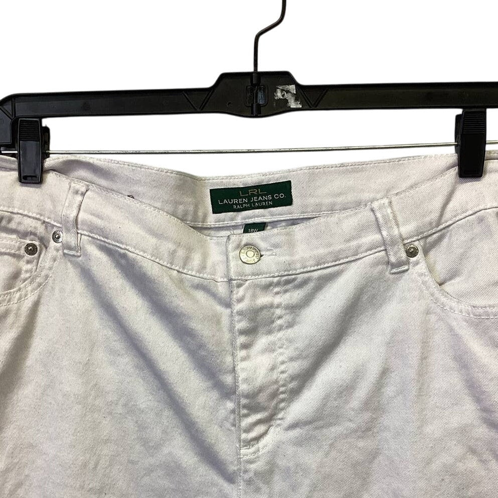 Lauren Ralph Lauren Womens Plus Size 18W White Denim Stretch Cotton Jeans