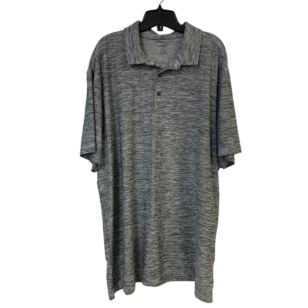Lot of 2 Members Mark Mens XXL Heathered Gray Blue Short Sleeve Polo Shirt EUC