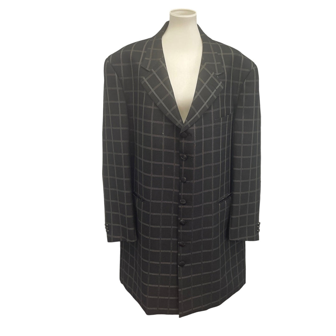 Mens 50 Regular Long Sleeve Plaid Button Up Lined Suit Jacket Only