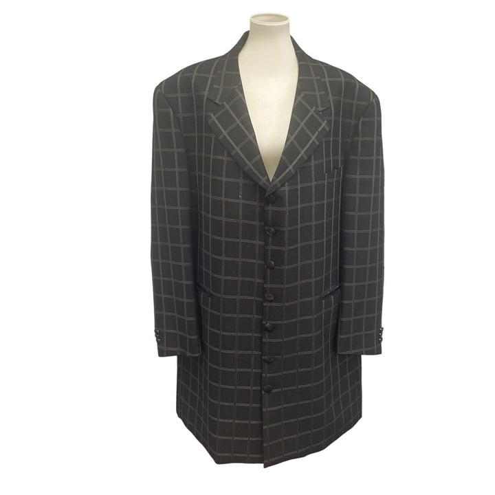 Mens 50 Regular Long Sleeve Plaid Button Up Lined Suit Jacket Only