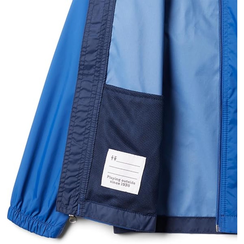 Columbia Boys Medium Long Sleeve Blue Hooded Full Zip Glennaker Rain Jacket