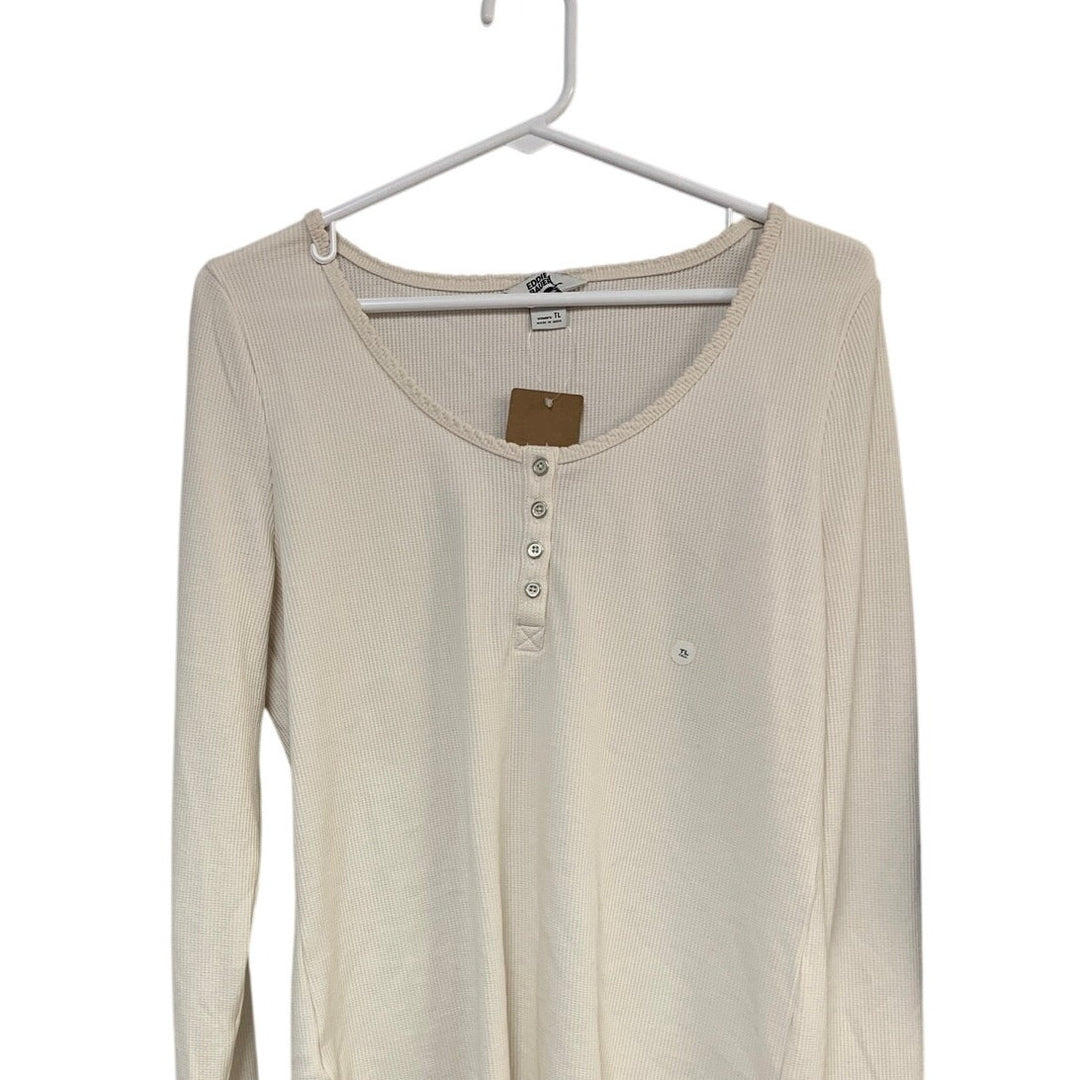 2 New Eddie Bauer Womens Large Tall Tempo Hoodie Thermal Henley Tops