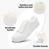 Witwatia Womens Size 10 White Canvas Sneakers Lace Up Casual Tennis Shoes