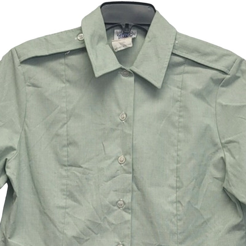 DSCP Womens Size 12 Regular PolyCotton Short Sleeve Button Up Tuck In Shirt