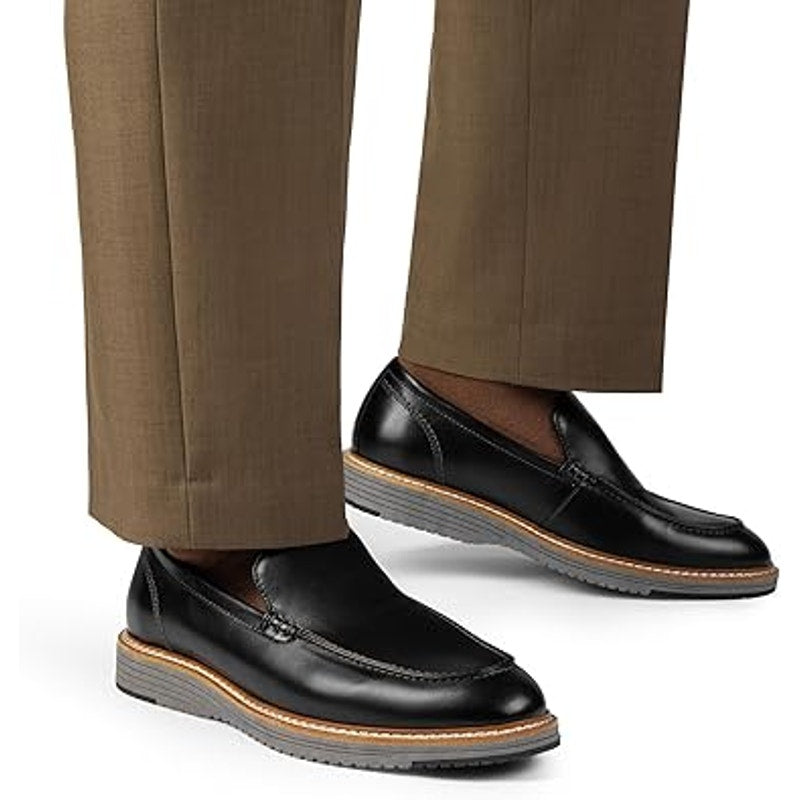 Bruno Marc Mens Size 12 Black Faux Leather Slip On Classic Loafers Formal Shoes