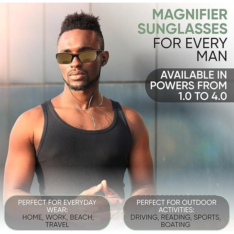 New Yogo Mens Black 2 Pack +1.50 Vision Bifocal Sports Wrap Around Sunglasses