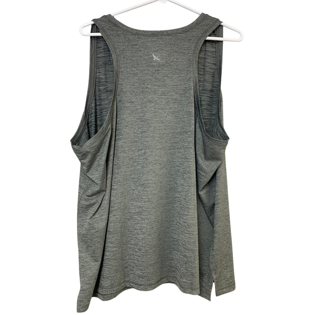 New Eddie Bauer Womens T2XL 2XL Tall Resolution Stretch V Neck Gray Tank Top