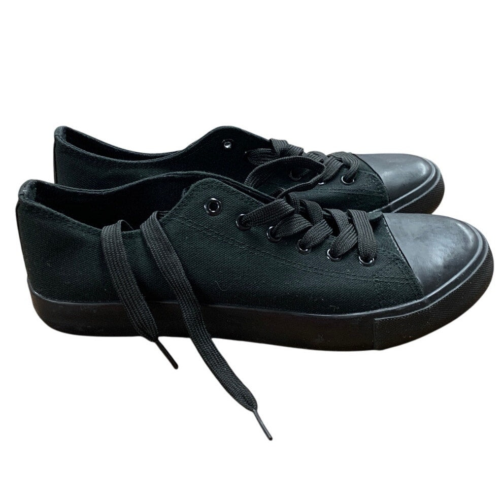 New Epic Step Mens Size 12 Black Canvas Lace Up Low Top Casual Sneaker Shoes