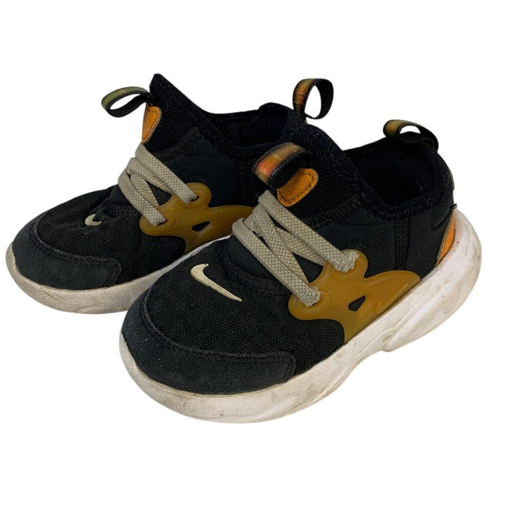 Nike Toddler Boys Size 8 Orange Black Sneakers Lace Up Round Toe Shoes EUC