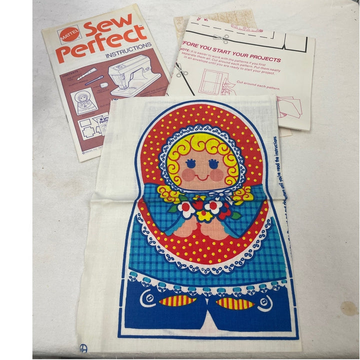 Vintage 1976 Mattel Inc Sew Perfect Fabric Doll &amp; More Patterns Instruction Kit